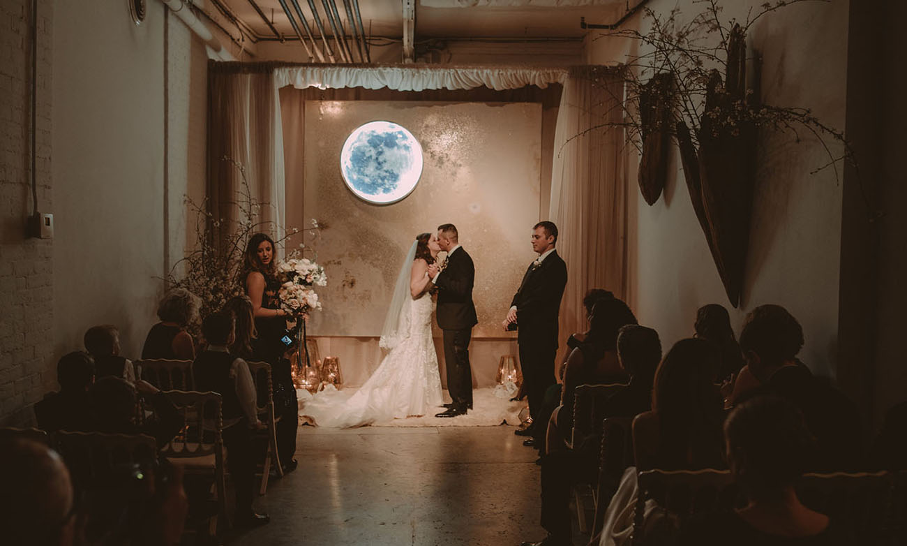 This luxe wedding with a decadent feel had a unique theme   dancing in the moonlight, and everything was perfectly stylized to fit it
