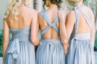 02 soft blue transformable bridesmaids’ dresses can be worn differently