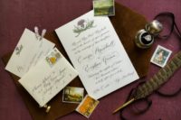 03 The weddding stationery was done with calligraphy and garden flower prints to highlight the vintage feel