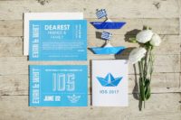 03 The wedding invitation suite was done in cobalt blue and turquoise and was completely seaside inspired
