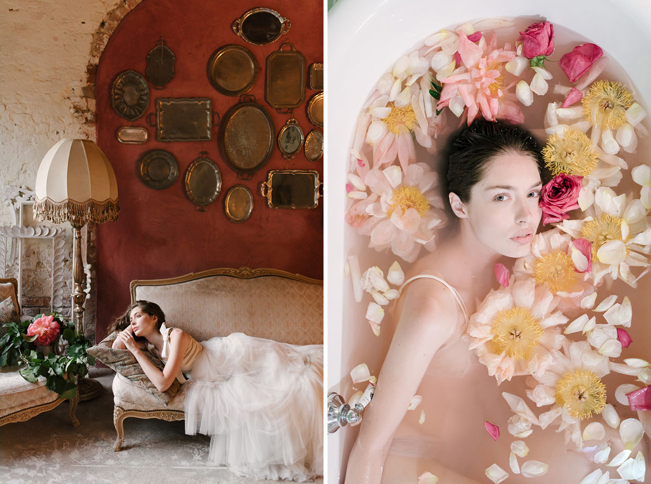 What better way to prep for your wedding day than by bathing in a tub of peonies and petals