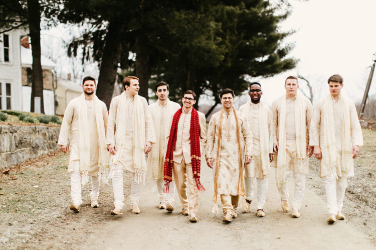 The whole groomsmen party went for Indian clothes, too