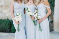pale blue bridesmaids’ dresses