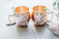 copper mugs for a wedding