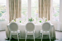 Refined vintage chairs added to the tablescape