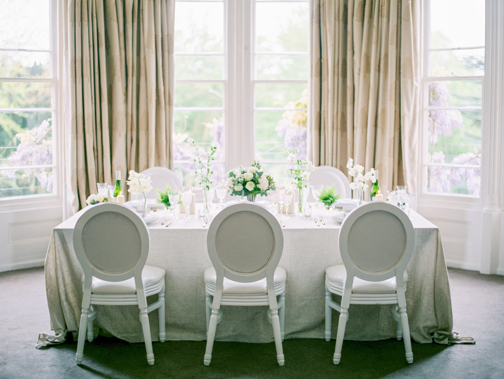 Refined vintage chairs added to the tablescape