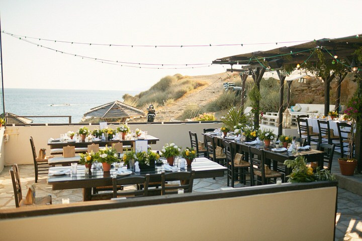 The wedding reception was absolutely natural and cozy, with local herbs, citrus and greenery