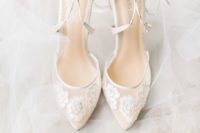 07 sheer lace up wedding shoes with lace appliques for a romantic and delicate look