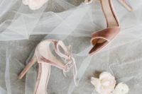 10 blush velvet wedding shoes will make you feel cozy and bring a texture to your winter bridal look