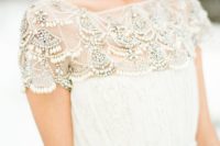 cap sleeve winter wedding dress