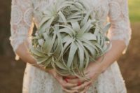 15 an air plant wedding bouquet is a unique take on a greenery one with no blooms