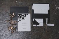 23 a modern geometric wedding invitation suite for a minimalist New Year’s Eve wedding