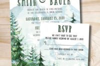 25 everygreen winter wedding invitations will remind all your guests that Christmas is coming