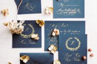 29 black and gold wedding invites with seals look very elegant and timeless