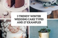 3 trendy winter wedding cake types and 27 examples cover