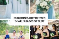 30 bridesmaids’ dresses in all shades of blue cover