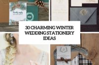 30 charming winter wedding stationery ideas cover