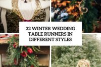 32 winter wedding table runners in different styles cover
