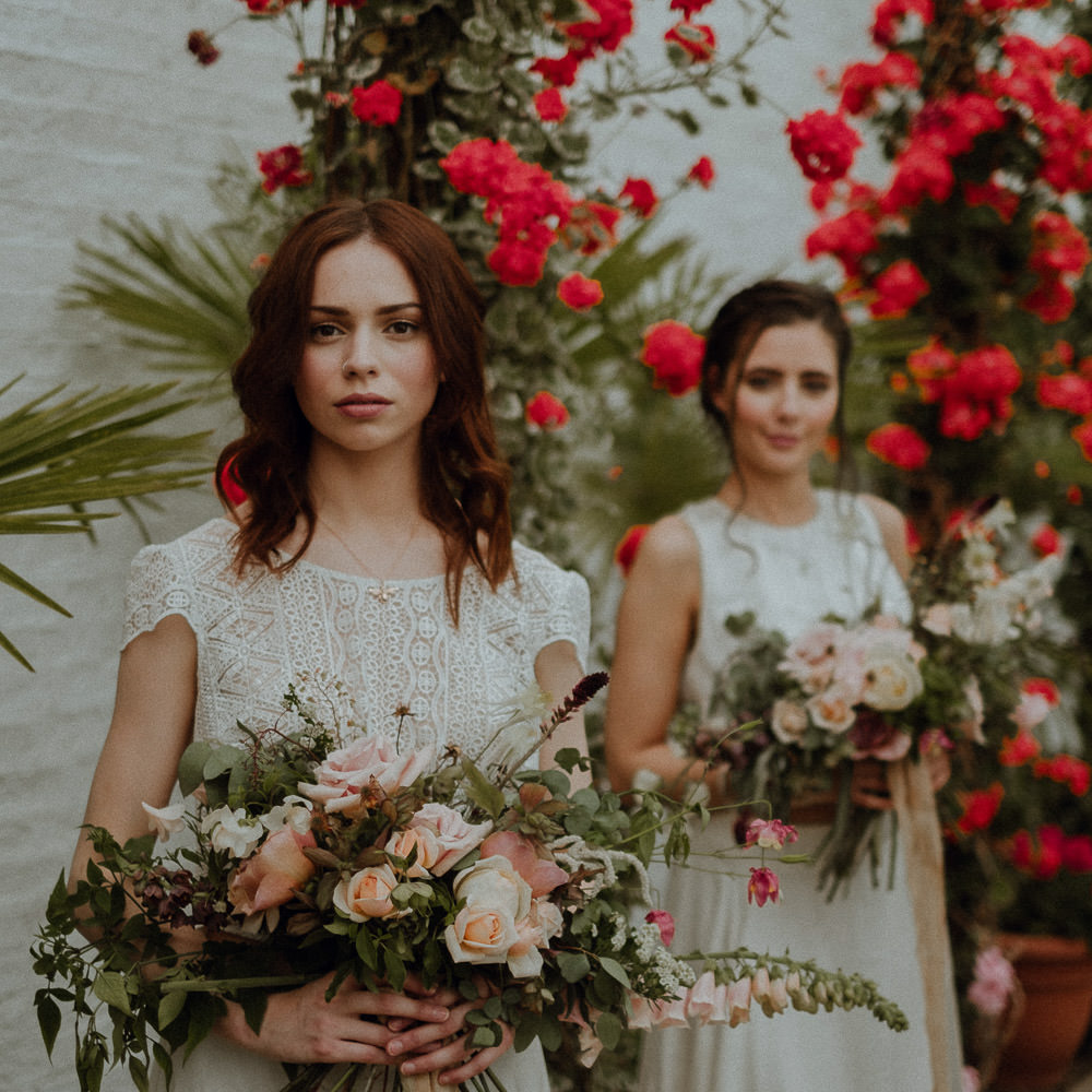 This gorgeous wedding shoot took place in a greenhouse and was inspired by fantasy and 'Alice In Wonderland'