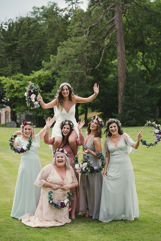 The bride allowed her bridesmaids to wear whatever they wanted, and each girl showed off her personal style