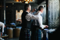03 The groom and groomsmen were wearing plaid kilts, white shirts, vests and jackets