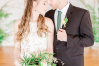 04 The gorgeous cascading greenery bouquet was textural and with some refreshing white blooms