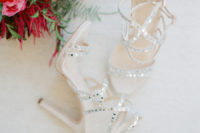 05 The wedding shoes were sparkling strappy high heels