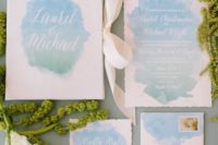 watercolor stationary suite for a wedding