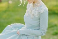 08 a unique ice blue wedding dress with embroidery and embellishements and long sleeves