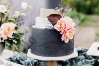 moody geometric wedding cake