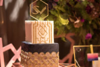 refined art deco wedding cake