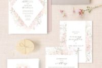 12 a blush wedding stationery suite with floral prints is ideal for a beautiful spring wedding