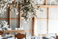 awesome barn wedding decor idea with cotton