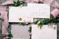 24 grey and cream wedding stationery suite with a raw edge looks very chic and cute