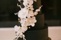 chic black wedding cake