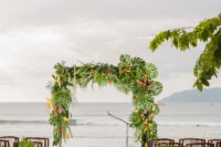 amazing tropical wedding arch