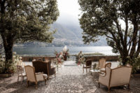 07 The ceremony was set up to view the lake, and the furniture was taken from the villa