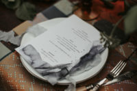 09 Ombre menus and airy ribbon added chic to the table