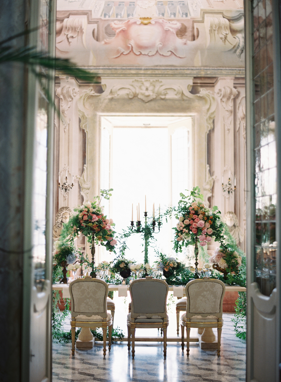 The stunning villa was a source of inspiration for the wedding decor