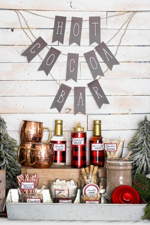sometimes all you need is plaid thermoses, copper mugs and some banners for a cool winter bar