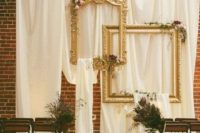 18 draped fabric and vintage refined picture frames for a vintage-inspired wedding