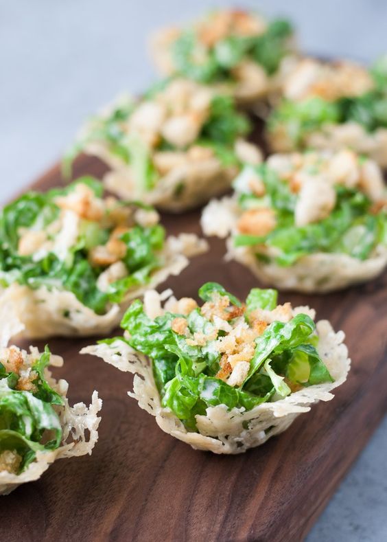 mini chopped caesar salad cups are a light and fresh appetizer