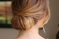 28 low twisted chignon looks cute and elegant and is very easy to recreate