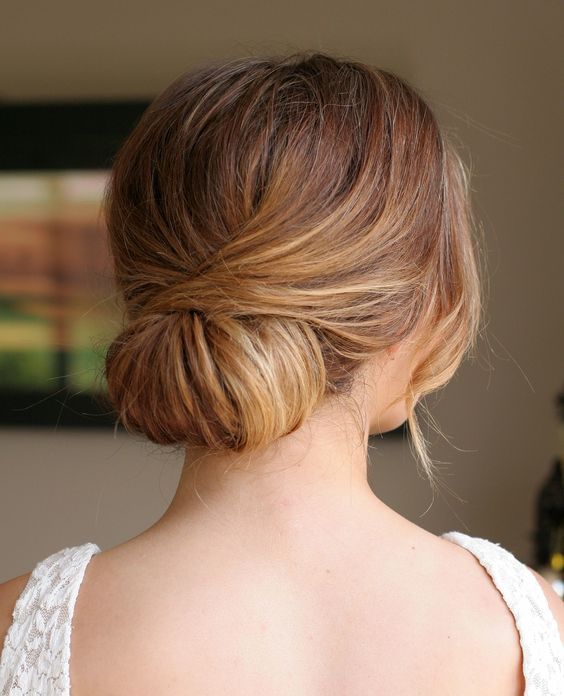 low twisted chignon looks cute and elegant and is very easy to recreate