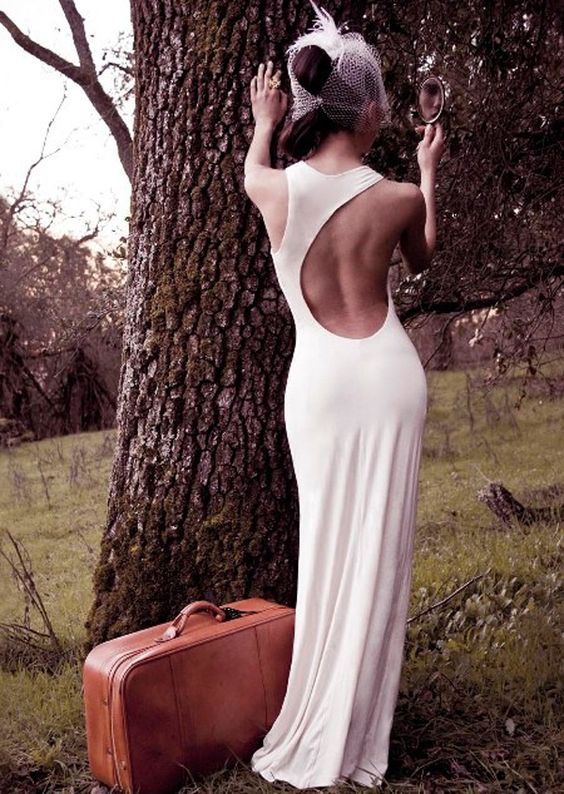 unique racerback cutout back wedding dress is a very bold and sexy statement