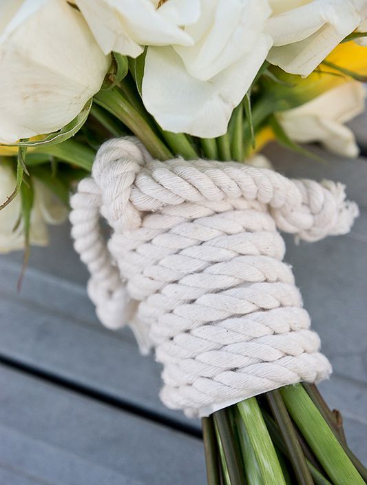 thick rope will be a creative choice for a nautical or coastal bride