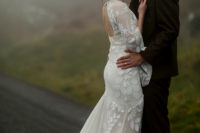 01 This moody lux winter wedding shoot took place in the mountains and captured some beautifully dark woodland sceneries