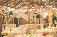 02 string lights hanging over the reception is a timeless idea, which will fit any wedding style