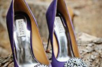 05 ultra violet embellished Badgley Mischka wedding shoes with peep toes