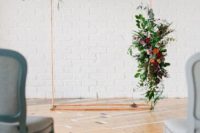 08 a copper pipe wedding arch with lush florals will do for many weddings